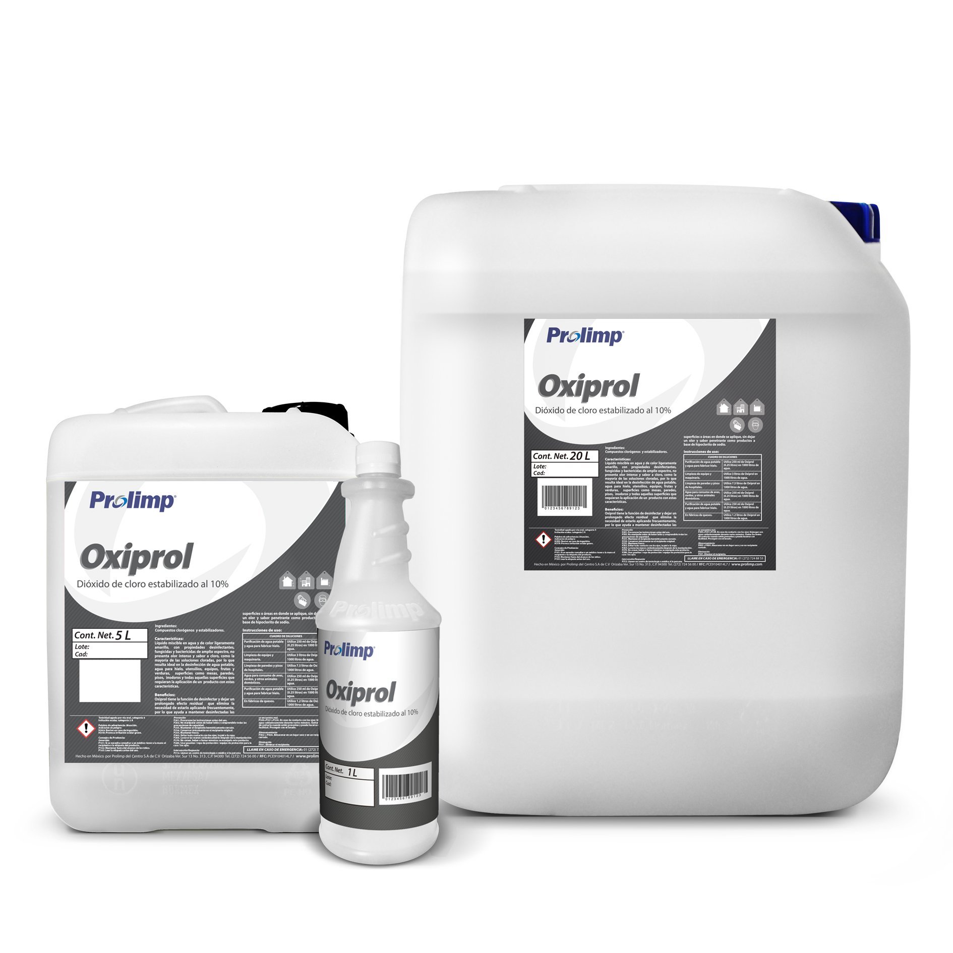 Oxiprol. Dióxido de Cloro estabilizado al 10% – Prolimp